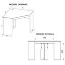 Ver imagem 2 de Mesa de Canto L para Escritório Recta Marrom Bege Caemmun