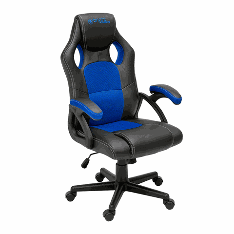 Cadeira Gamer Preto com Azul confortável 601Bright