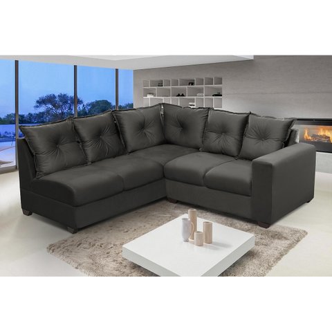 Sofá de Canto Califórnia 4 Lugares, com Molas Espirais, Espuma Densidade D28, 1,66x1,83 Metros, Graf