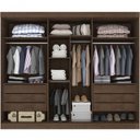 Ver imagem 4 de Guarda Roupa Casal 3 Portas de Correr 6 Gavetas com Espelho 100% Mdf Garibaldi - Móveis Valverde -
