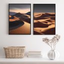 Ver imagem 1 de Kit 2 Quadros Decorativos Dunas- Paisagem 45x34cm - com Vidro:madeira Branca