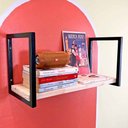 Ver imagem 2 de Prateleira de Ferro e Madeira Industrial de Parede Style 1 Prateleira 60cm Natural e Preto