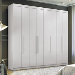Guarda Roupa Casal Master New 8.4 8 Portas Branco com Pés - Santos Andirá - 2 Guarda Roupa Casal Master New 8.4 8 Portas Branco com Pés - Santos Andirá - 2