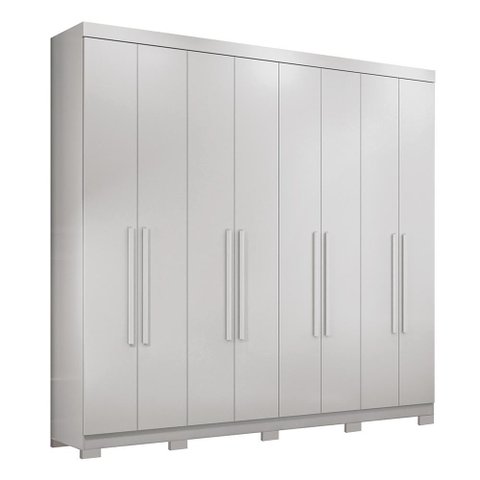 Guarda Roupa Casal Master New 8.4 8 Portas Branco com Pés - Santos Andirá