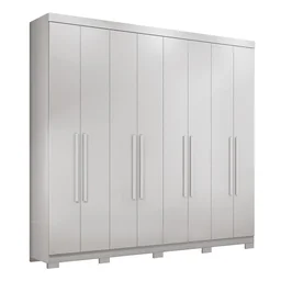 Guarda Roupa Casal Master New 8.4 8 Portas Branco com Pés - Santos Andirá - 1 Guarda Roupa Casal Master New 8.4 8 Portas Branco com Pés - Santos Andirá - 1