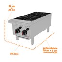 Ver imagem 2 de Fogão de Bancada Profissional para Cozinhas Industriais 2 Bocas a Gás Pro-2000 - Progás P44607