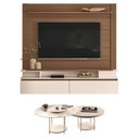 Ver imagem 1 de Home Suspenso Astor Castanho Off White com Kit Mesa de Centro Sky Off White - Hb Móveis