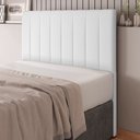 Ver imagem 1 de Cabeceira Cama Box Casal Queen Size Ivana 160cm Sintético Branco - Abmaza