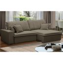 Ver imagem 2 de Sofá Retrátil Reclinável para Sala 3 Lugares 210cm Varsov F04 Veludo Marrom Claro - Lyam Decor