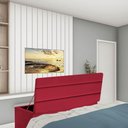 Ver imagem 1 de Calçadeira Baú Recamier Estofada Cama Queen 160cm Argentina Suede Vermelho- Mabe Magazine