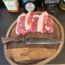 Ver imagem 7 de Faca Aço Damasco Integral Artesanal Forjada 8' Cabo Madeira Imbuia Churrasco