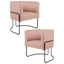 Ver imagem 1 de Kit 2 Poltronas Decorativas Base Aço Betina C-105 Rosê