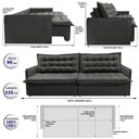 Ver imagem 2 de Sofá Sem Caixa Retrátil Reclinável 2,35m Cama inBox Versátil com Pillow Top e Molas Velusoft