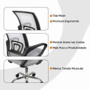 Ver mais imagens de Cadeira de Escritório Oficial Begonia Tela Mesh Ergonômica - Cinza - 10