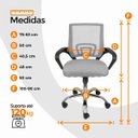 Ver imagem 6 de Cadeira de Escritório Oficial Begonia Tela Mesh Ergonômica - Cinza - 10