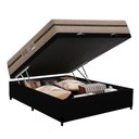 Ver imagem 2 de Cama Box com Baú Casal Bioclassic Molas Ensacadas Tecido Sintético Preto Royal Sleep 138cm