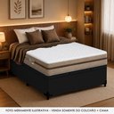 Ver mais imagens de Cama Box com Baú Casal Bioclassic Molas Ensacadas Tecido Sintético Preto Royal Sleep 138cm
