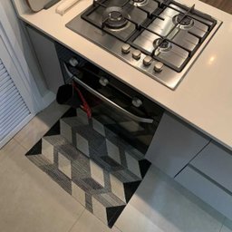 Kit Tapetes Passadeira Cozinha Capri 3 Peças Lavável a Máquina:preto - 4