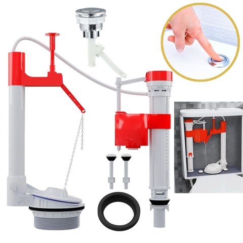Kit Reparo Caixa Acoplada Vaso Banheiro Assento Sanitario Lavabo Acionamento Superior Descarga Botao