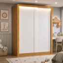 Ver imagem 1 de Guarda Roupa Infanto Juvenil 100% MDF 2 P Correr 4 Gavetas com LED Boston Branco Cinamomo Yescasa