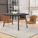 Ver imagem 2 de Kit 03 Cadeiras para Sala de Jantar Cozinha Estofada Gavi Arena L02 Bouclê Terracota - Lyam Decor