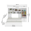 Ver imagem 6 de Kit de Móveis Infantis Branco Brilho Madrid Cama Solteiro e Auxiliar Módulo Aéreo e Guarda Roupas -
