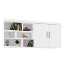Ver imagem 2 de Kit de Móveis Infantis Branco Brilho Madrid Cama Solteiro e Auxiliar Módulo Aéreo e Guarda Roupas -
