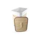 Ver imagem 6 de Kit 2 Cesto de Roupas com Tampa e Saco de Pano Removível Lavável de Bambu Claro Ecológico Mimo Style