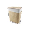 Ver imagem 2 de Kit 2 Cesto de Roupas com Tampa e Saco de Pano Removível Lavável de Bambu Claro Ecológico Mimo Style