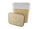 Ver imagem 3 de Kit 2 Cesto de Roupas com Tampa e Saco de Pano Removível Lavável de Bambu Claro Ecológico Mimo Style