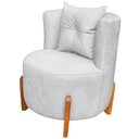 Ver imagem 1 de Poltrona Decorativa Orgânica Curva Luna Boucle Cinza Claro - Montanaris Decor