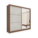 Ver imagem 1 de Guarda Roupa Mdf Titanium 2 Portas Espelho Castanho Off Whit