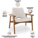 Ver imagem 7 de Kit 02 Poltronas Decorativa para Sala de Estar Living Base Madeira Becker L02 Linho Cru - Lyam Decor
