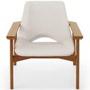 Ver imagem 5 de Kit 02 Poltronas Decorativa para Sala de Estar Living Base Madeira Becker L02 Linho Cru - Lyam Decor