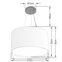 Ver imagem 2 de Lustre Pendente Cilíndrico Duplo Vivare Md-4299 Cúpula em Tecido 45x30cm - Bivolt - Linho Bege - Biv