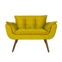 Ver imagem 1 de Namoradeira Poltrona Sofá 2 Lugares Sala de Estar Opala Suede Amarelo - LM DECOR