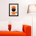 Ver imagem 2 de Quadro Bauhaus Laranja e Preto - Xícara Café 24x18cm - com Vidro:moldura Preta