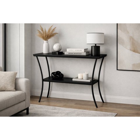 Aparador Industrial Multiuso 2 Prateleiras 84x40x88cm Preto