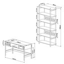 Ver imagem 3 de Escrivaninha com 2 Gavetas 139 Cm e Estante Pés em Madeira Cor:nero
