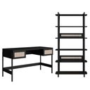 Ver imagem 2 de Escrivaninha com 2 Gavetas 139 Cm e Estante Pés em Madeira Cor:nero