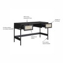 Ver imagem 6 de Escrivaninha com 2 Gavetas 139 Cm e Estante Pés em Madeira Cor:nero