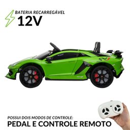 Mini Carro Elétrico Infantil Lamborghini Aventador Svj 12v Controle Importway Bw303 Licenciado - 4