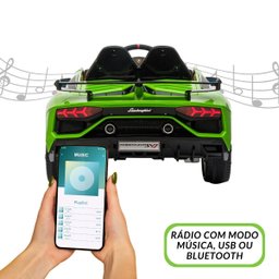 Mini Carro Elétrico Infantil Lamborghini Aventador Svj 12v Controle Importway Bw303 Licenciado - 9