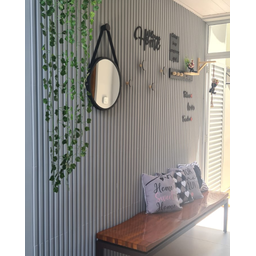 Kit 16 Placas Painel Ripado Parede Revestimento 50cmx50cm Decoração Flexivel 3d Pvc - 7