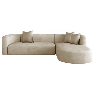 Sofá Modular Celinne Luxuoso Sala de Estar Decoração Luxo 265cm Linho