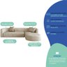 Sofá Modular Celinne Luxuoso Sala de Estar Decoração Luxo 265cm Linho - 5
