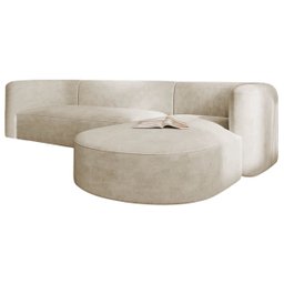 Sofá Modular Celinne Luxuoso Sala de Estar Decoração Luxo 265cm Linho - 6