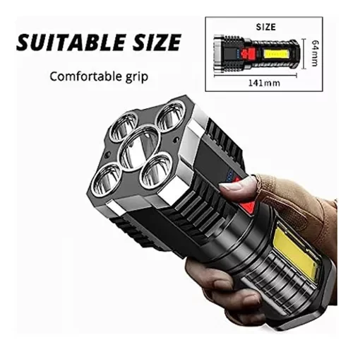 Ver imagem 4 de Lanterna 5 Leds Cob Lt-8935 Recarregável