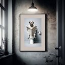 Ver imagem 1 de Quadro Banheiro Pug - 60x48cm:moldura Preta