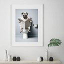 Ver imagem 2 de Quadro Banheiro Pug - 60x48cm:moldura Preta